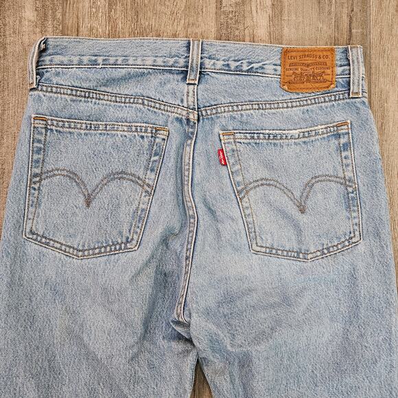 Levi's Wedgie Ankle Jeans Womens Size 28 Distressed Light Wash High Rise Grunge - Picture 7 of 11